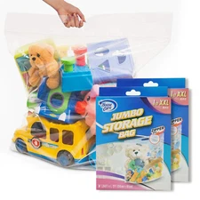 2Pack XXL Transparent Jumbo Storage Bags Heavy Duty Vinyl Zippered Storage Bags