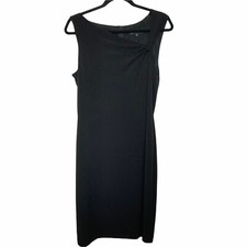 David Meister Black Sleeveless Jersey Sheath Dress Size 10