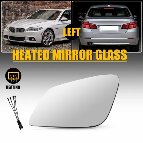Driver Left Side Mirror Glass For 2010-2016 BMW 528 535 640 650 740 750 4Pin M
