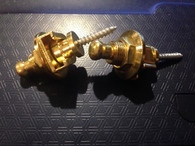 2x Gold Chrom Schaller Stil rutschfeste Gurtverschlüsse für Gitarre oder Bass