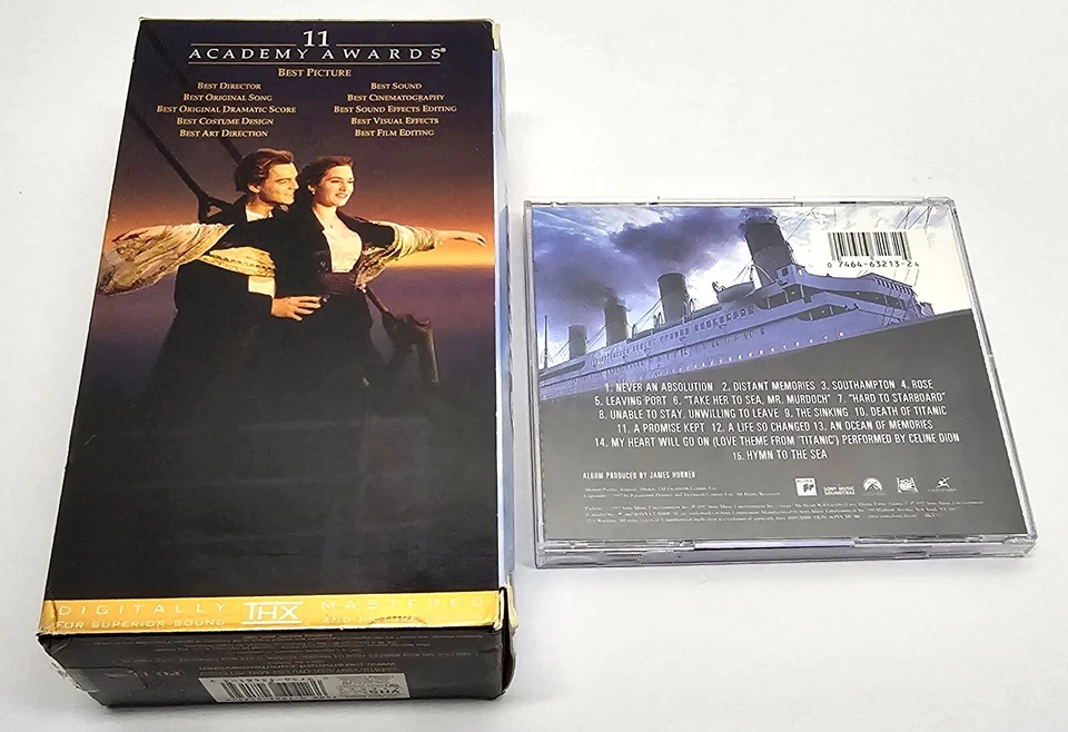 Titanic VHS 1998 2-Tape With Bonus CD Soundtrack Like New Bundle - Image 2 of 4
