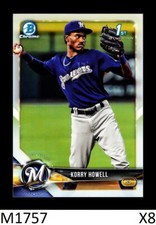 1-2018 BOWMAN CHROME DRAFT REFRACTOR KORRY HOWELL BREWERS CARD#BDC-61 QTY