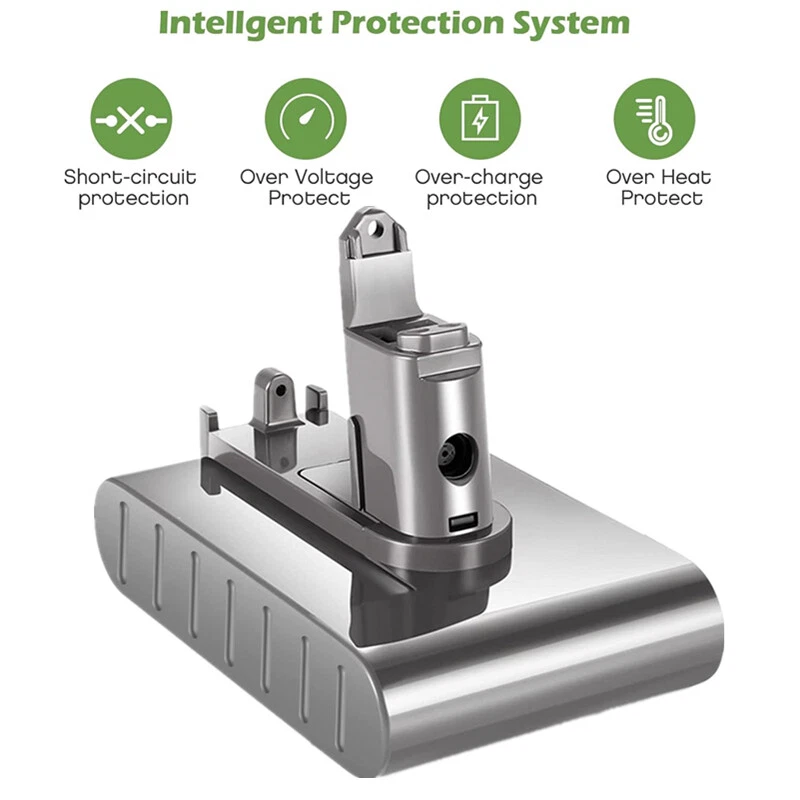 Batteria 8000 mAh per Dyson DC44 Animal DC31 Type B DC35 DC34 DC45 DC43 22,2 V Li-ion - Immagine 2 di 4