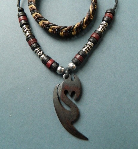 Necklace Celtic Maori Tribal Surfer Surf Mens Boys Jewellery Viking Bead Pendant - Picture 18 of 28