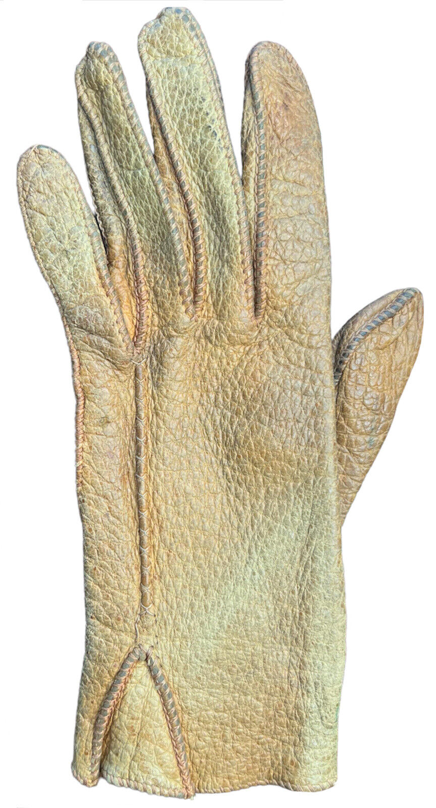 Brown Genuine Peccary Pigskin Gloves Ladies Size … - image 4