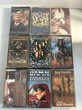 Classic Rock Cassette Tape Lot Of 9 WARRANT, THE CULT, STEVE VAI, TESLA