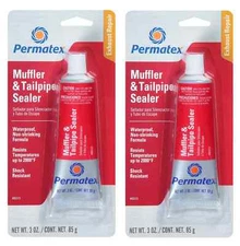 (2PK) Car Exhaust Pipe Repair Kit High Temperature Muffler Tailpipe Leak Sealer