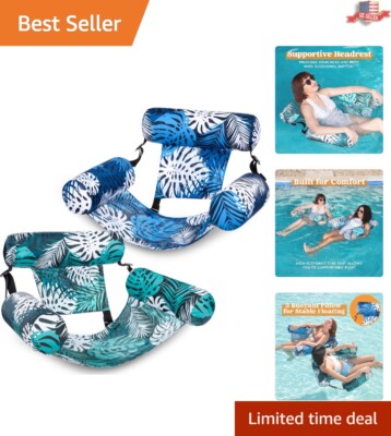 Relax in Style with Tropical Leaves Pool Float Chairs - Ultimate Summer Comfort