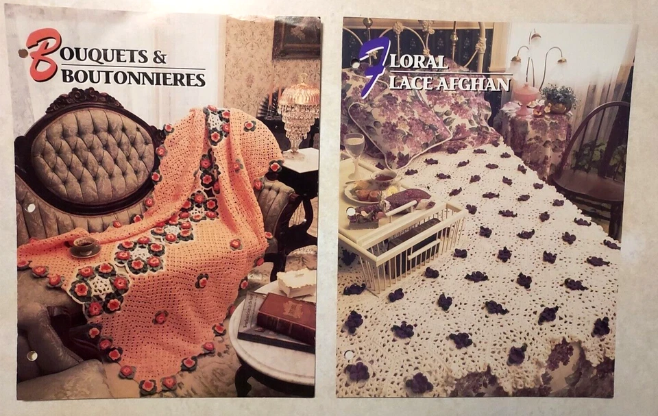 Lote de 16 colchas Annie's Attic Crochet patrón club afgano fecha 1992-1993 Foto 3 de 4