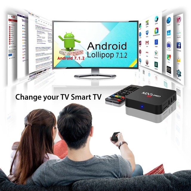 TV Box 4K Android 7.1.2 Internet TV 3840x Media Player WIFI HDMI 2.0