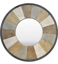 Brown Adler Mirror, Large Vintage Decor.  Wood, Farmhouse, 31.5 inches.