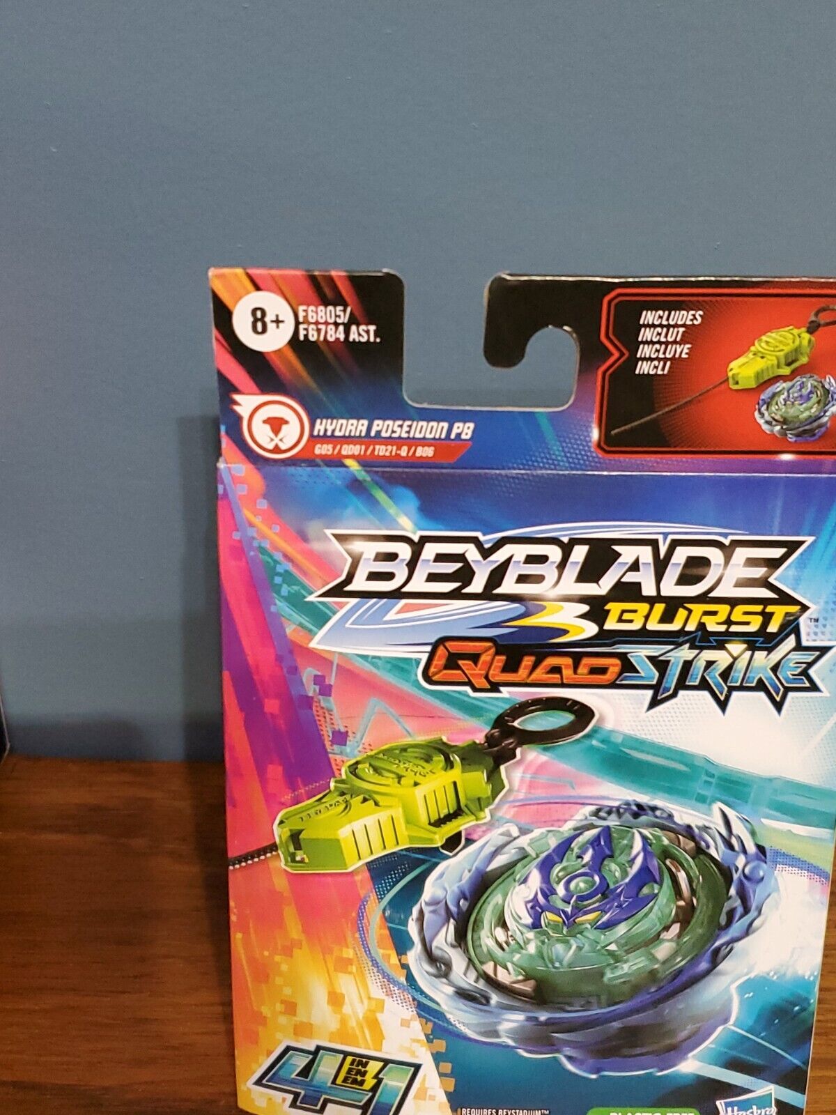 Beyblade Burst QuadStrike Hydra Poseidon P8 Spinning Top Starter Pack,  Balance/Defense Type Battling Game with Launcher, Kids Toy Set