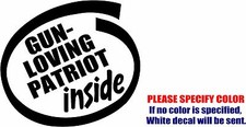 Vinyl Decal Sticker - GUN LOVING PATRIOT INSIDE Car Truck Bumper JDM Fun 9"