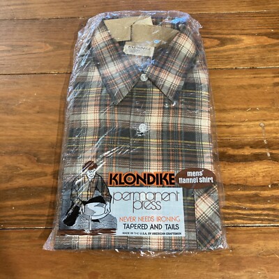Vintage 70s The Alaskan Klondike Flannel Mens Size Large New In Package USA