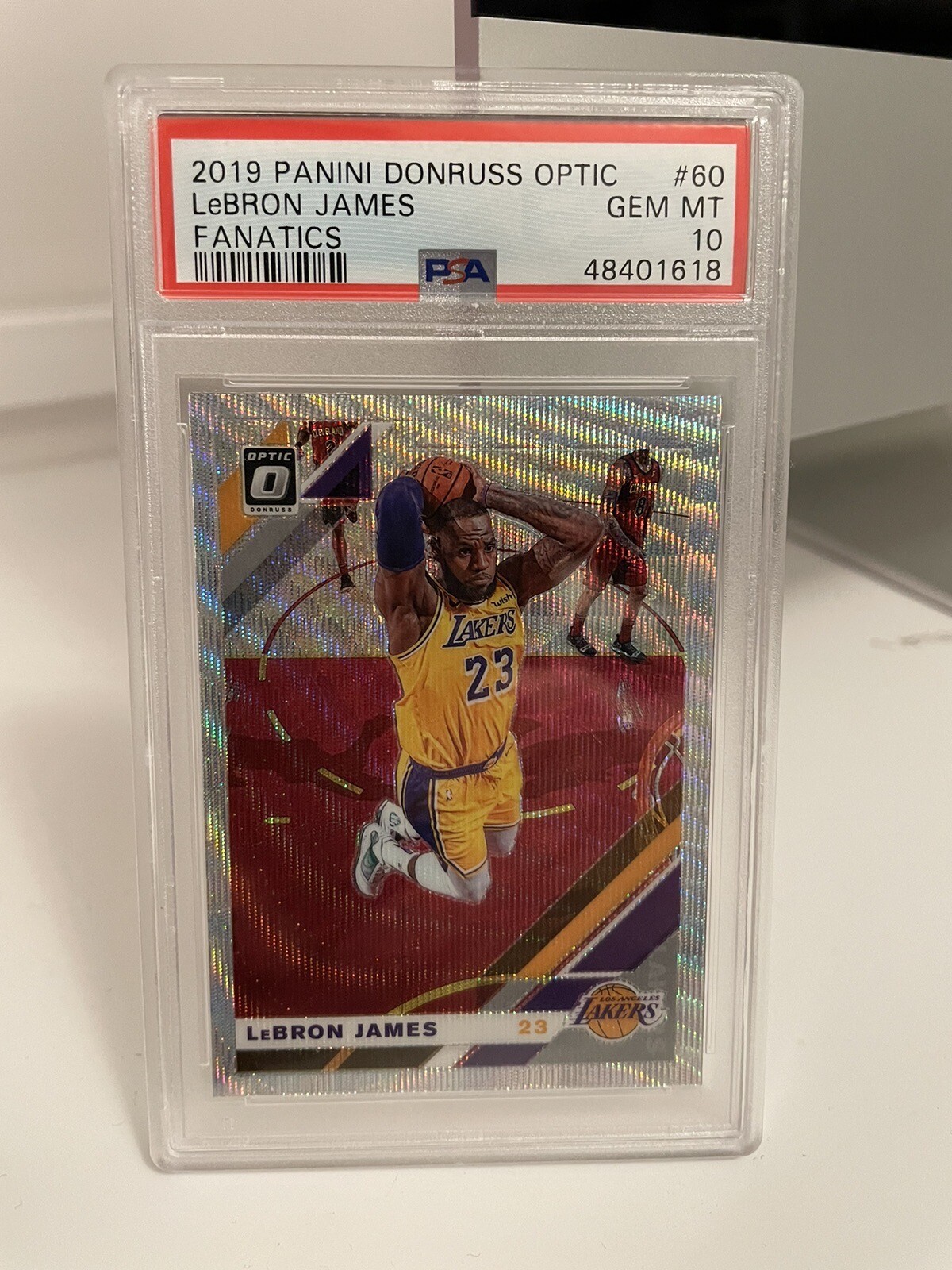 LeBron James 2019 Donruss Optic Fanatics  #60 Silver Wave PSA 10 Gem Mint Lakers