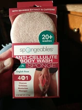 SPONGEABLES ANTI~CELLULITE BODY WASH ENGLISH ROSE NEW IN BOX