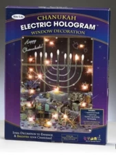 Hanukkah Decoration Blue Menorah Window Hanging Lights CHANUKAH Rite Lite NEW