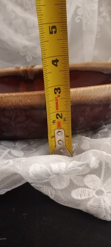 Vintage McCoy Kathy Kale Pottery Brown Drip Glaze Over 11” Long Serving Bowl USA - Picture 12 of 12