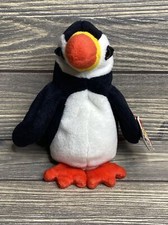 Ty Beanie Babies Collection 1997 Puffer Bird 6  Black Stuffed Animal Plush