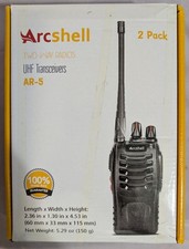 Arcshell AR-5 Rechargeable Long Range UHF 16 Channels Two-Way Radios 2 Pack CIB