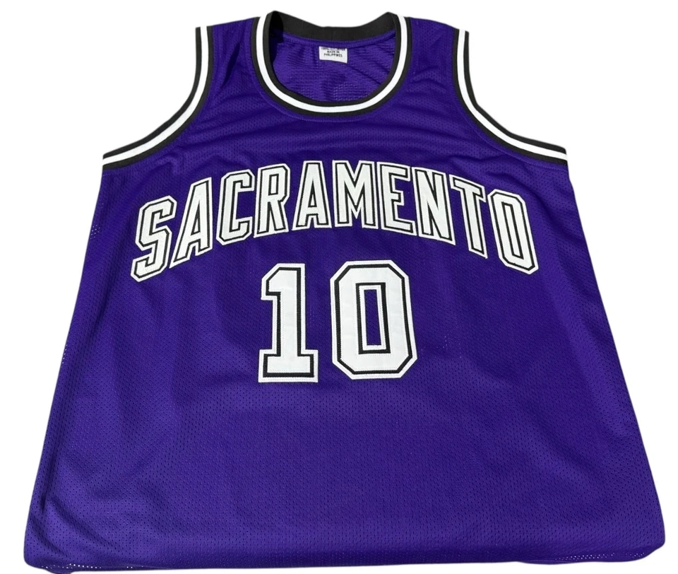 Camiseta Sacramento Kings Mike Bibby Firmada Estilo Profesional Púrpura Autenticada PSA Foto 2 de 2