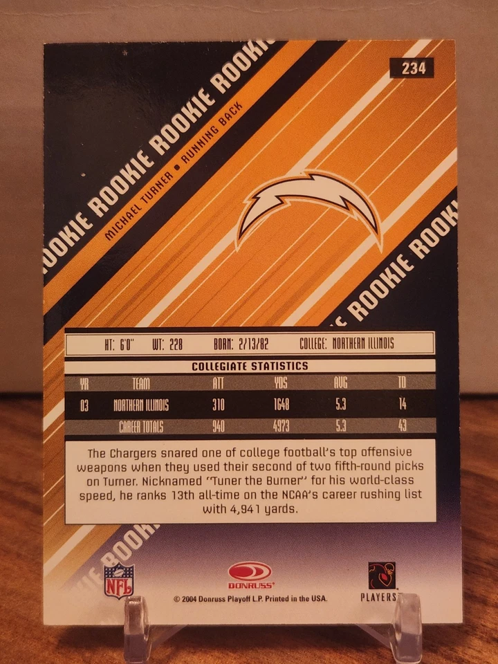 2004 Leaf Rookies & Stars - Michael Turner /750 Chargers RC - Image 2 of 2