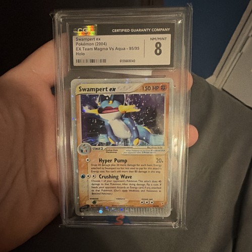 Swampert ex 95/95 EX Team Magma vs Team Aqua Holo UR English 150HP CGC 8