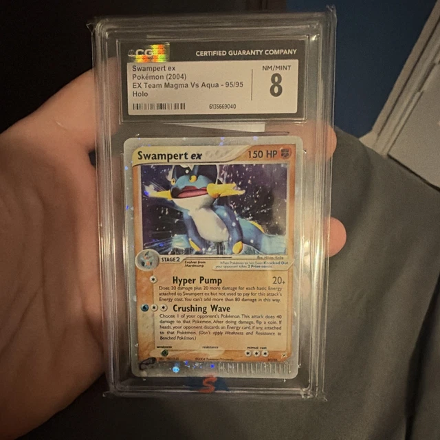 Swampert ex 95/95 EX Team Magma vs Team Aqua Holo UR English 150HP CGC 8