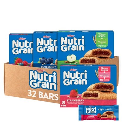 Nutri-Grain Soft Baked Breakfast Bars Kids Snacks Whole Grain Variety Pack 4