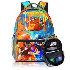 School Backpack for Boys Graffiti Football Boys & Girls Backpack for Children...