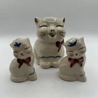 Vintage 1940’s Shawnee Pottery Puss N Boots Cat Creamer Salt & Pepper Shaker USA