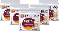 Tassimo Costa Caramel Latte Coffee Pods x8 (Pack of 5, Total 40 Drinks)