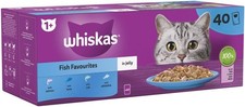 WHISKAS - 1+- Adult Wet Cat Food Pouches - 40 x 85 g - Fish in Jelly - Bulk Cat 5.88 per kilo