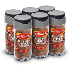 Schwartz Black & Red Pepper Course Ground 45 G | Jar | Pack of 6 | Deep & Warm