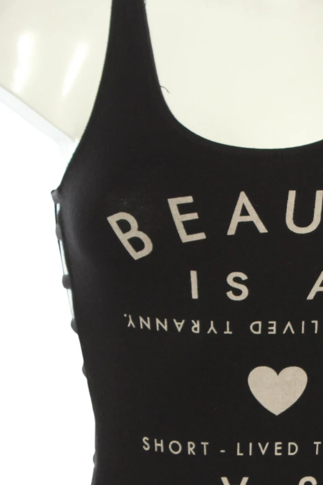 FOREVER 21 Body basique Dames Body T EU 36 noir-blanc cassé style décontracté - Photo 3/4