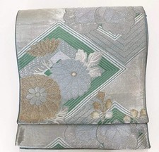 7305 Japanese Vintage Fukuro Obi Belt Kimono Fabric Silk Traditional Unfinished