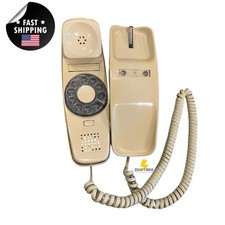 Vintage 1984s Western Electric Trimline Rotary Desk Telephone - Beige - untested