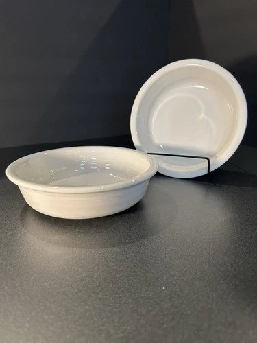Set of 2 Fiesta (Fiestaware) White Classic Rim Cereal Bowls – Made in USA