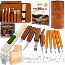 Wood Carving Kit, 24Pcs Wood Carving Tools with Storage Bag, Wood Whittling K...