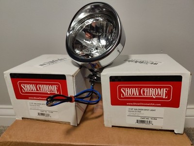 Show Chrome 3 1/2'' Visored Driving Light Pair