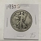 1935 S Walking Liberty 90% Silver Half Dollar 50c US Coin