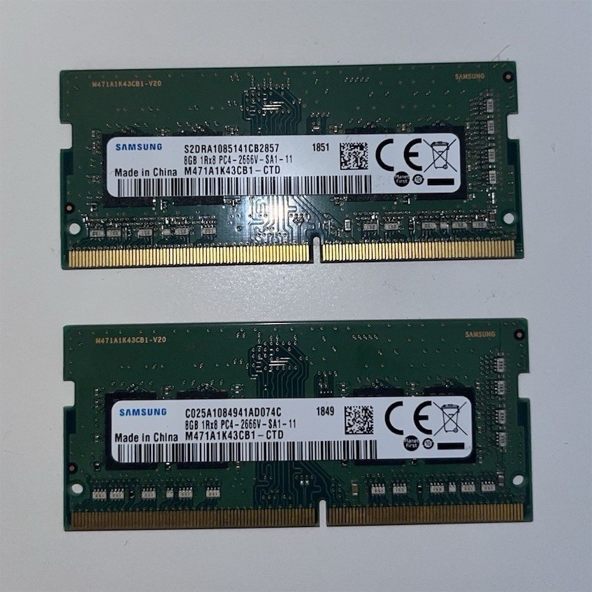 Samsung 16GB (2x8GB) DDR4 SO-DIMM PC4-2666V 260-Pin M471A1K43CB1-CTD