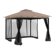 10' x 12' Gazebo Universal Replacement Mosquito Netting,Black Outdoor Canopy ...