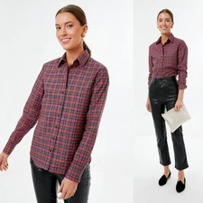 Tuckernuck The Shirt by Rochelle Behrens NEW Classic Red Plaid Icon Shirt XS