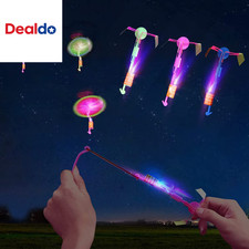 25 Sets LED Flying Set, 25 Slingshot 25 Glow Helicopter-50 Pcs, Flying Toy Outdo