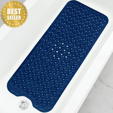 Bathtub and Shower Mats, Extra Long Non-Slip Bath Tub Mat 39 X 16 Inch, Machine