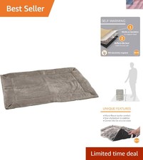 Cozy Self-Heating Dog and Cat Crate Pad - Gray, 14x22in, Washable Comfort