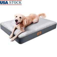 Orthopedic Waterproof Dog Bed Plush Sherpa Non-Skid Bottom Egg Foam Mattress New
