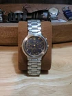 VINTAGE SEIKO SQ 100 7F38-6119 MOONPHASE TRIPLE CALENDAR WATCH Runs Good