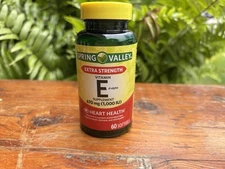 Spring Valley Extra Strength Vitamin E D-Alpha Supplement, 670 mg (1,000 IU), 60